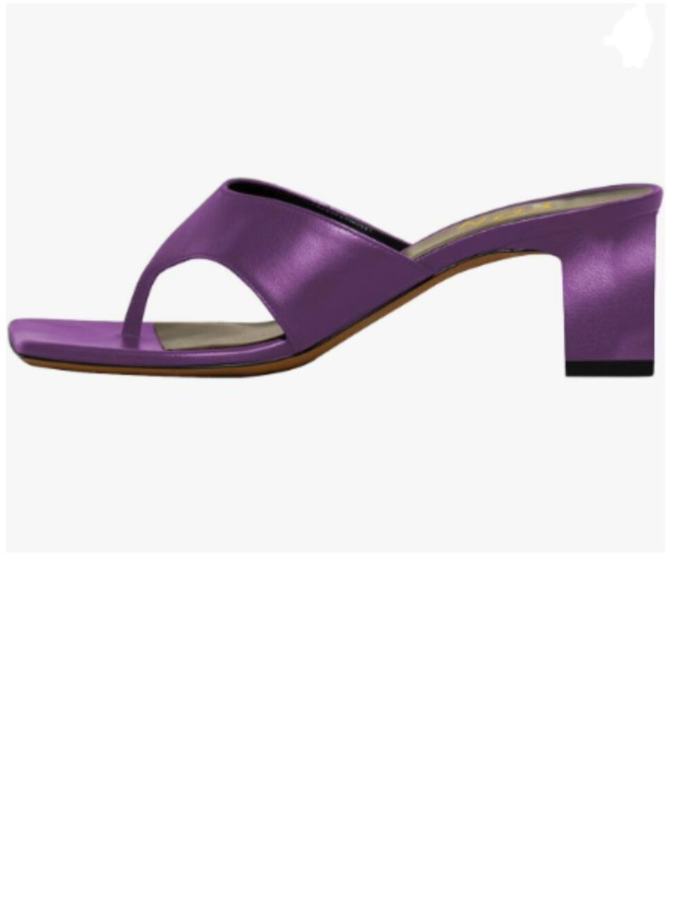 YDN Dark Purple Open Square Toe Flip Flop Mid Heels Thong Sandals Slides shoes